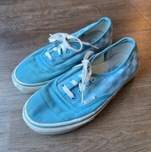 Vans Checkered Bright Blue Skate Shoes Mens size 6 Womens size 7.5